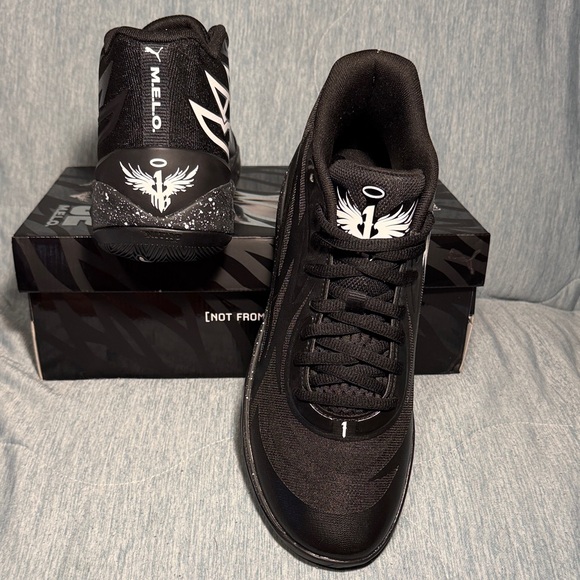 Men’s Puma MB.02 "Oreo" LaMelo Ball basketball sneakers in black and white. 10.5 - Picture 14 of 16